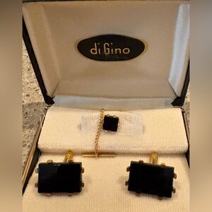 Black and Gold diGino  Cufflinks Set